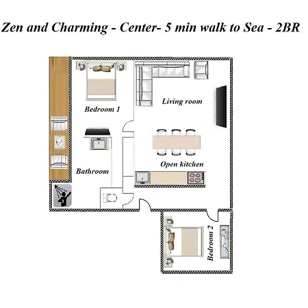 Zen And Charming - Center -5 Min Walk To Sea- 2br