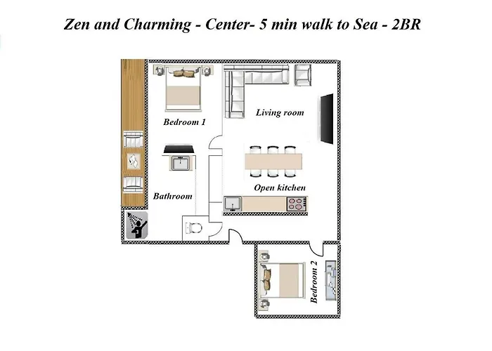 Zen And Charming - Center -5 Min Walk To Sea- 2br
